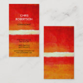 Abstrakte, trendige Visitenkarte in Rot-Orange-Gel (Vorne/Hinten)