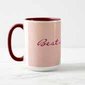 Abstrakte Trendy Blush Pink Mint Kollektion Tasse (Links)