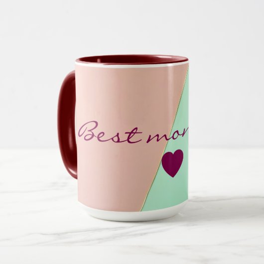 Abstrakte Trendy Blush Pink Mint Kollektion Tasse (Vorderseite Links)
