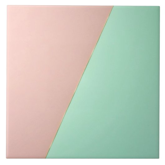 Abstrakte Trendy Rosé Mint Kollektion Fliese (Vorderseite)