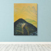 Abstrakte Treppe zum koreanischen Traumgelben Berg Leinwanddruck (Insitu (Holzboden))