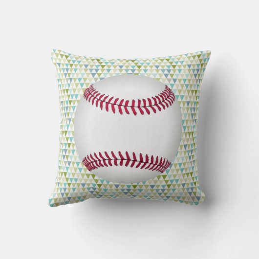 Abstrakte Triangle Baseball-Jungs Geburtsakte Kissen (Rückseite)