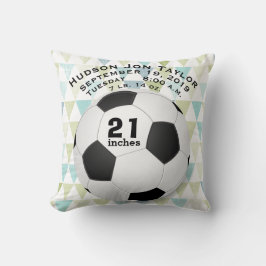 Abstrakte Triangle Soccerball Boys Geburtsakte Kissen