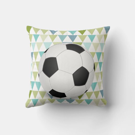 Abstrakte Triangle Soccerball Boys Geburtsakte Kissen (Rückseite)