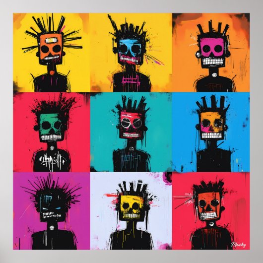 Abstrakte Tribal Graffiti-Zeichen: Fettgewebe Poster (Vorne)