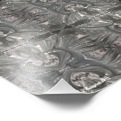 Abstrakte Tribal-Maske aus Weiß-Schwarz 3 Fotodruck (Ecke)