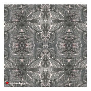 Abstrakte Tribal-Maske in Weiß-Schwarz 1 Fotodruck