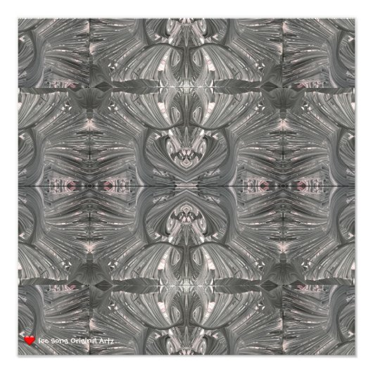 Abstrakte Tribal-Maske in Weiß-Schwarz 1 Fotodruck (Vorne)