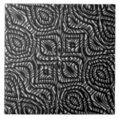 Abstrakte Tribal-Printwerbung in Schwarz und Weiß Fliese (Vorderseite)
