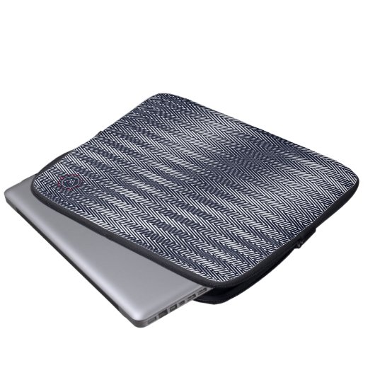 Abstrakte, trippige Streifen, Krass Laptopschutzhülle (Vorne Knopf)