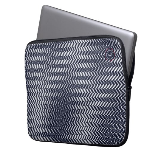 Abstrakte, trippige Streifen, Krass Laptopschutzhülle (Vorderseite Links)