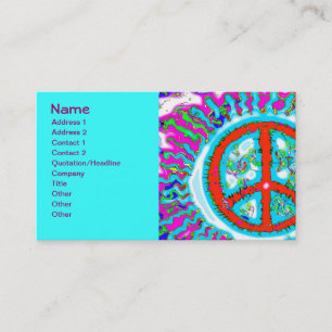 Abstrakte Trippy Peace Sign Visitenkarte