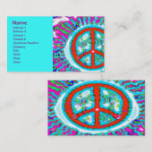 Abstrakte Trippy Peace Sign Visitenkarte (Vorne/Hinten)