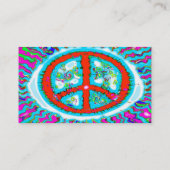 Abstrakte Trippy Peace Sign Visitenkarte (Rückseite)