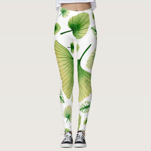 Abstrakte Tropenkunst Leggings (Vorderseite)