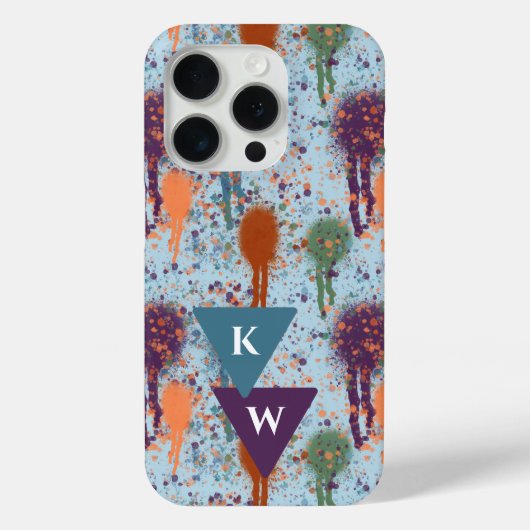 Abstrakte Tropfen für Spritzer Monogram Case-Mate iPhone Hülle (Rückseite)