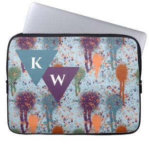 Abstrakte Tropfen für Spritzer Monogram Laptopschutzhülle