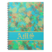 Abstrakte Tropfen in Grün, Gelb und Blau Notizblock (Vorderseite)
