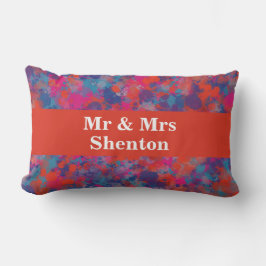 Abstrakte Tropfen Rot, Blau und Rosa Lendenkissen