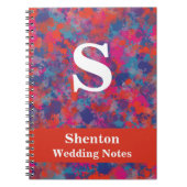 Abstrakte Tropfen von Rot, Blau und Rosa Notizblock (Vorderseite)