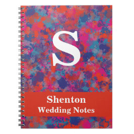 Abstrakte Tropfen von Rot, Blau und Rosa Notizblock