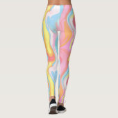 Abstrakte Tropffarbe Gestaltung pastellfarbene Leg Leggings (Rückseite)