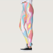 Abstrakte Tropffarbe Gestaltung pastellfarbene Leg Leggings (Links)