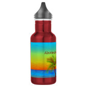 Abstrakte Tropical Life Palm Silhouette Hängematte Edelstahlflasche (Links)