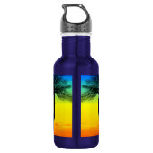 Abstrakte Tropical Life Palm Silhouette Hängematte Edelstahlflasche (Rückseite)