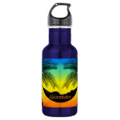 Abstrakte Tropical Life Palm Silhouette Hängematte Edelstahlflasche (Vorderseite)
