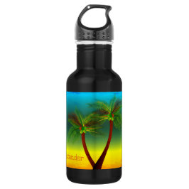 Abstrakte Tropical Life Palm Silhouette Hängematte Edelstahlflasche