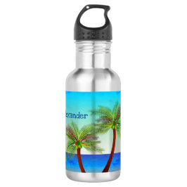 Abstrakte Tropical Life Palm Silhouette Hängematte Edelstahlflasche