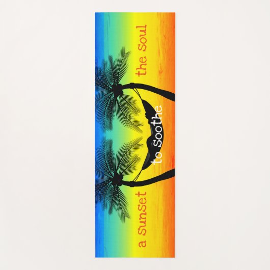 Abstrakte Tropical Life Palm Silhouette Hängematte Yogamatte (Vorderseite)