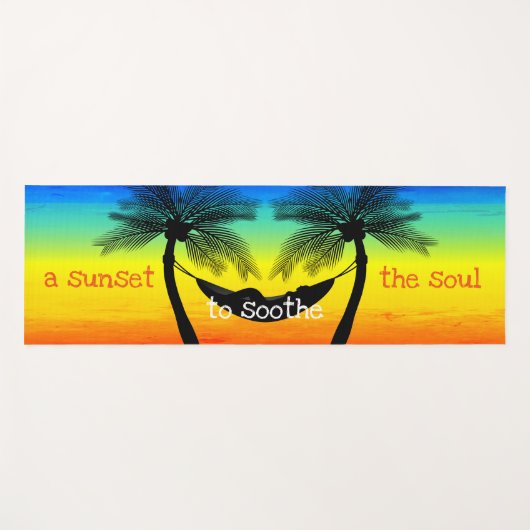 Abstrakte Tropical Life Palm Silhouette Hängematte Yogamatte (Vorderseite (Horizontal))