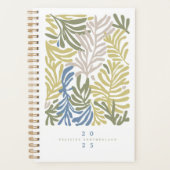Abstrakte tropische Blätter Personalisiert Planer (Vorderseite)