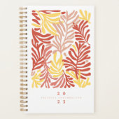 Abstrakte tropische Blätter Personalisiert Planer (Vorderseite)