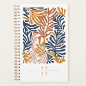 Abstrakte tropische Blätter Personalisiert Planer (Vorderseite)