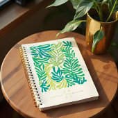 Abstrakte tropische Blätter Personalisiert Planer
