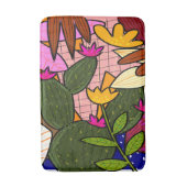 Abstrakte tropische Blätter und Blume Badematte (Vorderseite Vertikal)