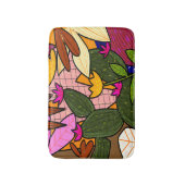 Abstrakte tropische Blätter und Blume Badematte (Vorderseite Vertikal)