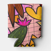 Abstrakte tropische Blätter und Blume Dosenkühler (Vorderseite)