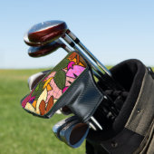 Abstrakte tropische Blätter und Blume Golf Headcover (In Situ)