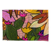 Abstrakte tropische Blätter und Blume Kissenbezug (Vorderseite)