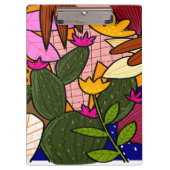 Abstrakte tropische Blätter und Blume Klemmbrett (Vorderseite)