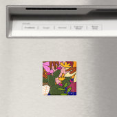 Abstrakte tropische Blätter und Blume Magnet (In Situ (Geschirrspüler))