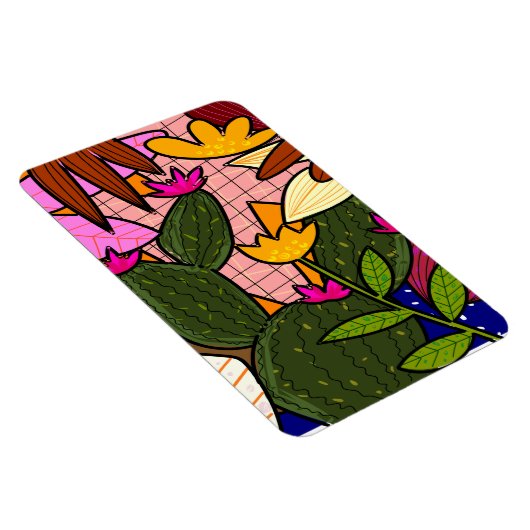 Abstrakte tropische Blätter und Blume Magnet (Rechte Seite)