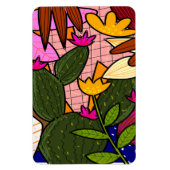 Abstrakte tropische Blätter und Blume Magnet (Vertikal)