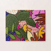 Abstrakte tropische Blätter und Blume Puzzle (Horizontal)