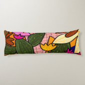 Abstrakte tropische Blätter und Blume Seitenschläferkissen (Rückseite)