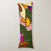 Abstrakte tropische Blätter und Blume Seitenschläferkissen (Vorderseite Vertikal)